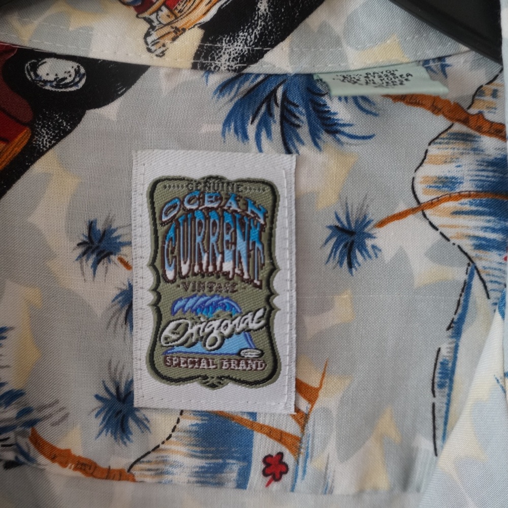 Mens XL Hawaiian Shirt Woody Palm Trees - Picture 3 of 7